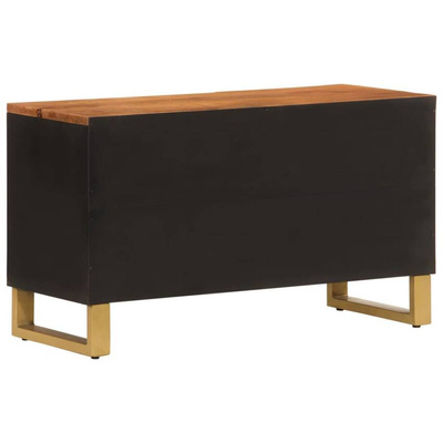 vidaXL Szafka pod TV, brązowo-czarna 80x31,5x46 cm, lite drewno mango