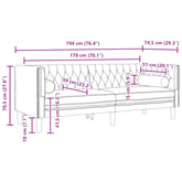 Sofa Ciemnoszary 194 x 74,5 x 70,5 cm Aksamit