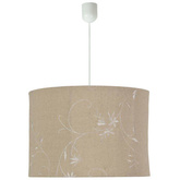 Lampa wisząca z abażurem Farm beżowa tkaninowa 25 cm skandynawska