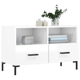 vidaXL Szafka pod TV, biała, wysoki połysk, 80x36x50 cm model standard