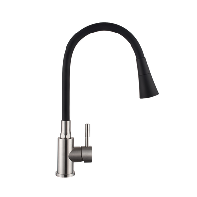 Bateria zlew. gabi z elastyczną 2f wylewką, inox / czarny BZ-87-043-L Invena