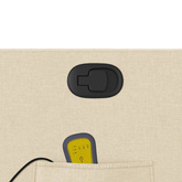 vidaXL Rozkładany fotel masujący, kremowy, obity tkaniną