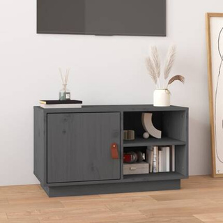 vidaXL Szafka pod TV, szara, 70x34x40 cm, lite drewno sosnowe