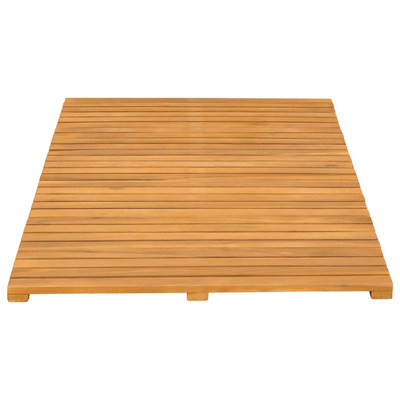 Mata do kąpieli Gładki brązowy 100 x 55 cm Lite Drewno Akacji
