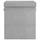 Składany kosz na pranie, szary, 51x34,5x59 cm, sztuczny len