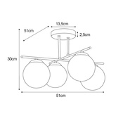 Lampa sufitowa na 4 źródła światła, kaszmirowa K-6043 z serii RAYA