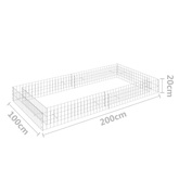 vidaXL Podwyższona donica gabionowa, galwanizowana stal, 200x100x20 cm