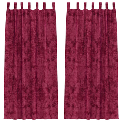 Zasłony z weluru 2 pcs czerwone wino 260 x 140 cm Aksamit
