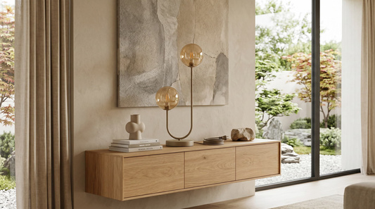 Lampka stołowa do salonu w kolorze beżowym K-5997 z serii SPARK