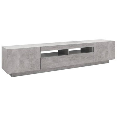 vidaXL Szafka pod TV z oświetleniem LED, szarość betonu, 200x35x40 cm