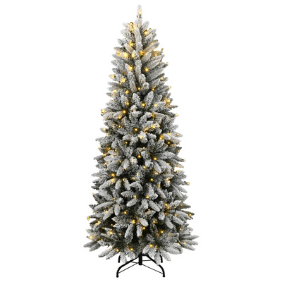 Sztuczna choinka, ośnieżona, 300 lampek LED, 240 cm