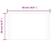 vidaXL Lustro łazienkowe z LED, 50x30 cm