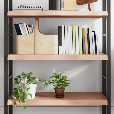 Półka, brązowa, 100x40x(2-6) cm, lakierowane lite drewno dębowe