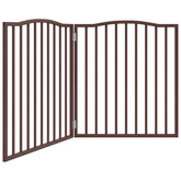 Składana bramka dla psa, 2 panele, brązowy dąb, 160 cm, drewno
