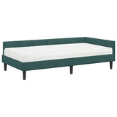 Rama Łóżka Narożnego z Materacem 2 szt. Ciemnozielony