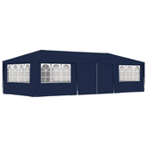 vidaXL Namiot imprezowy ze ściankami, 4x9 m, niebieski, 90 g/m²