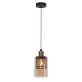 Lampa wisząca Cabi z bursztynowym kloszem pojedyncza szklana E14