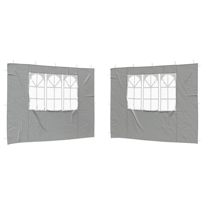 Ściana boczna namiotu na imprezy 2 pcs 300 x 195 cm jasnoszary