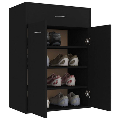 vidaXL Szafka na buty, czarna, 60x35x84 cm, materiał drewnopochodny