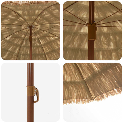 Parasol plażowy Naturalny 205 x 205 x 210 cm Poliester i Stal
