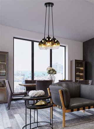 nubia lampa wisz ca czarny 3x60w E27 klosz z oty