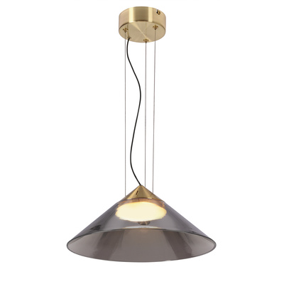 Lampa wisząca Presto 34 szklana złota z kloszem dymionym nad stół GX53