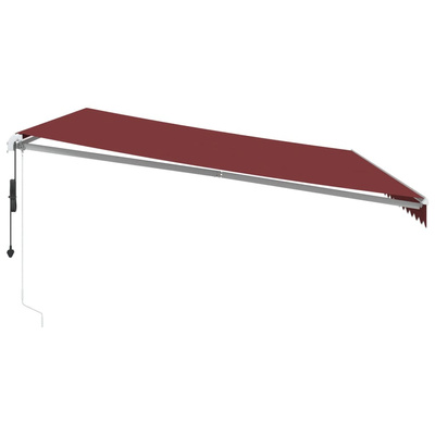 Automatycznie zwijana markiza z LED, burgundowa, 500x350 cm