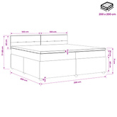 Łóżko kontynentalne z materacem jasnoszary 200 x 200 cm tkanina