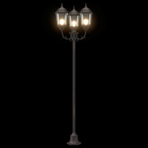 Lampa ogrodowa kolor bronzu 57 x 49 x 241 cm Aluminium i szkło