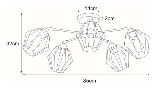 Lampa sufitowa K-3771 z serii BENET KAJA