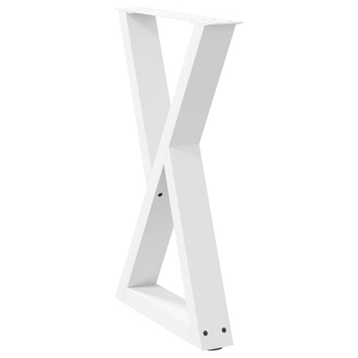 Nogi do stołu jadalnego 2 szt. Białe 60x(72-73,3) cm Stal