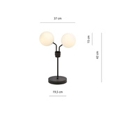 Lampka nocna  NOVA LN2 BLACK/OPAL