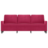 Sofa 3-osobowa, winna czerwień, 180 cm, obita aksamitem
