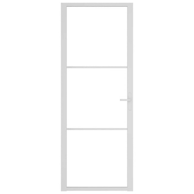 vidaXL Drzwi wewnętrzne, 76x201,5 cm, białe, szkło ESG i aluminium