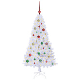 Sztuczna choinka z 150 diodami LED Biały 150 cm PVC i stal