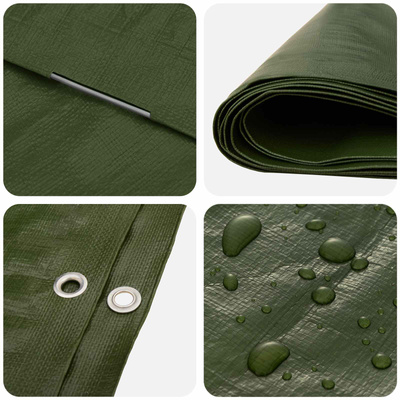Plandeka z oczkami zielony 6 x 12 m 180 gsm PE