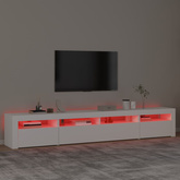 Szafka pod TV z oświetleniem LED, biała, 240x35x40 cm
