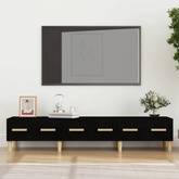 vidaXL Szafka pod TV, czarna, 150x34,5x30 cm, materiał drewnopochodny