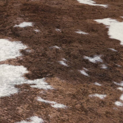 vidaXL Dywan, brązowo-biały, 120x170 cm, krowa, z możliwością prania