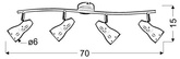 Fiord Listwa 4X40W E14 Biały