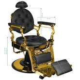 Gabbiano fotel barberski Giulio Gold czarny 132537
