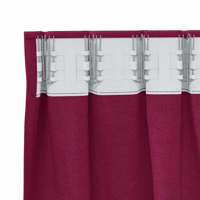 Firany blackout z kółkami 2 pcs Czerwone wino 260 x 140 cm