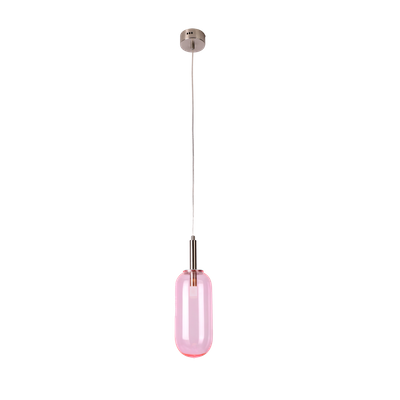 Lampa wisząca FIUGGI różowa - ze szklanym z podłużnym – minimalistyczna lampa LED nad stół