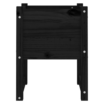vidaXL Donice, 2 szt., czarny, 40x40x52,5 cm, lite drewno sosnowe