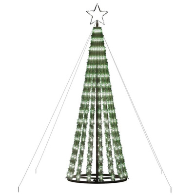 vidaXL Stożkowa choinka z lampek, 275 zimnych białych LED, 180 cm