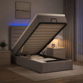 Łóżko z pojemnikiem i materacem LED Ciemnoszary 90 x 200 cm