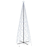 vidaXL Choinka stożkowa, 1400 zimnych białych LED, 160x500 cm