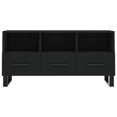 vidaXL Szafka pod TV, czarna, 102x36x50 cm, materiał drewnopochodny wariant 5