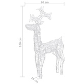 Świąteczna dekoracja, renifer, 90 diod LED, 60x16x100 cm, akryl vidaXL