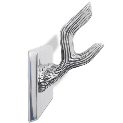 Aluminiowy wieszak ze srebrnymi haczykami